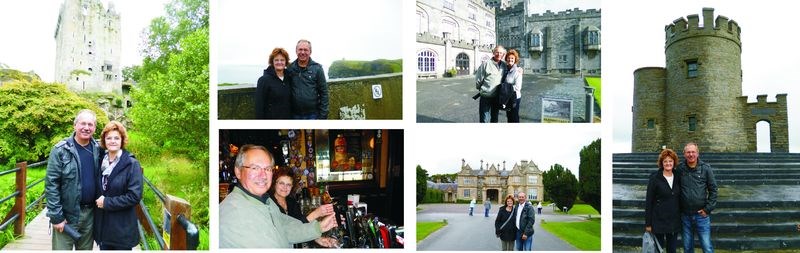 Joe and Debbie Kozakewich were in Ireland in September, where they visited, from left, top: Blarney Castle; the Cliffs of Moher; Kilkenny Castle; O’Brien’s Tower at the Cliffs of Moher, and bottom, the Temple Bar in Dublin, and Muckross House at Killarney.