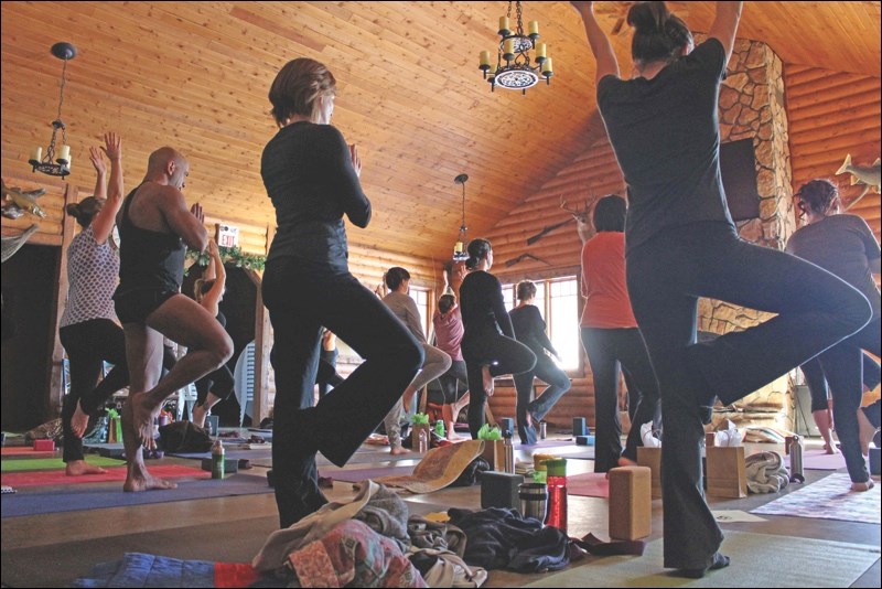 Participants at a January 2015 yoga retreat held at Bakers Narrows Lodge and organized by Shannon Smadella.