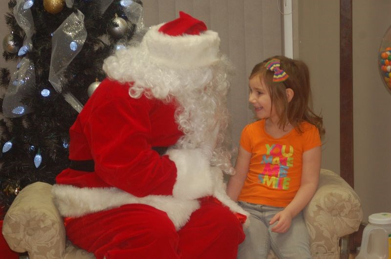Katie Boucher had a lot to tell Santa Claus at the late night shopping event in Sturgis on December 17.