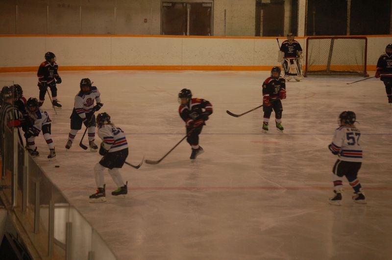 Hudsyn Nelson, Chaz Jaeb and Nathan Anaka teamed up for the Preeceville atoms in some home-game action January 7 when the Preeceville Pats shut out the Canora Cobras 13-0.