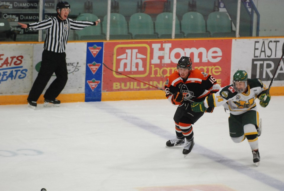 Broncos going for the puck
