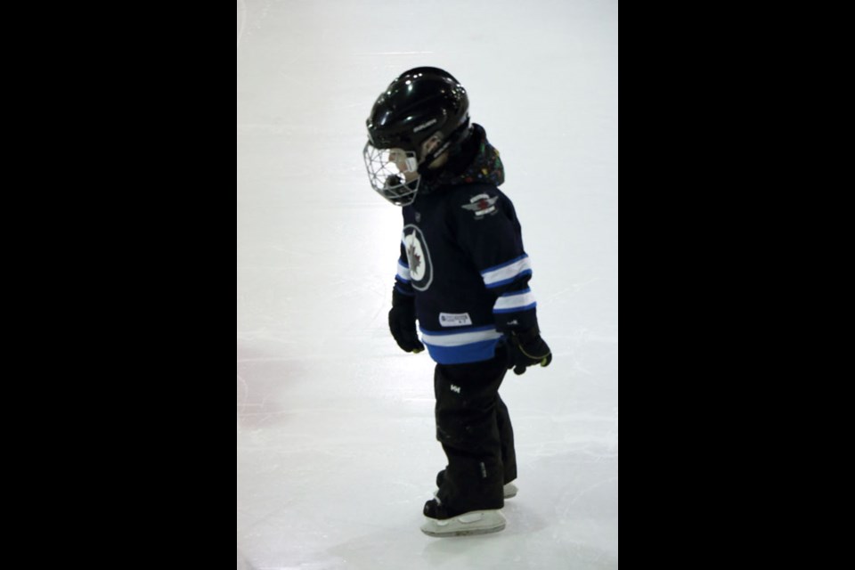 A young skater concentrates on his movements as he competes in Wawota’s second annual Fun Fest hosted on Sunday, Jan. 17.