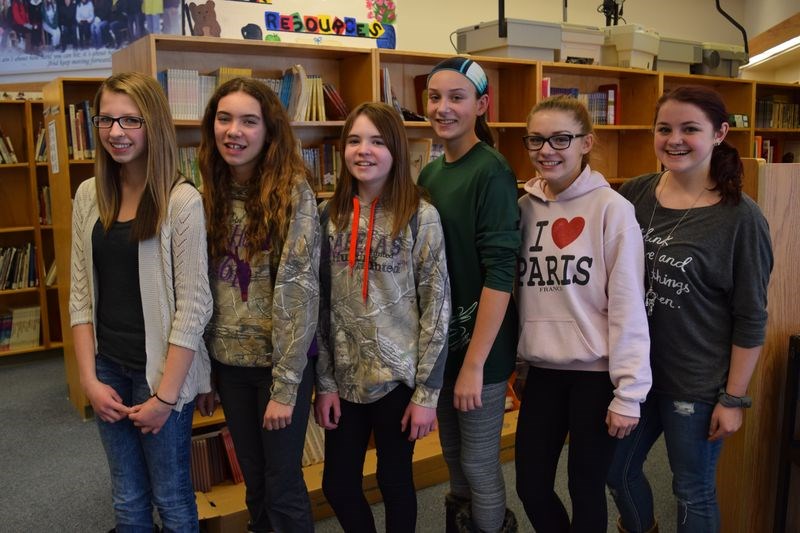 Members of the KCI junior girls curling team, from left, are: Savannah Zielinsky, Chloe Koroluk, Anna Schwartz, Sadie McGriskin, Keanna Romaniuk and Koryssa Woloshyn. Kiera Kitsch was not available for the photo.