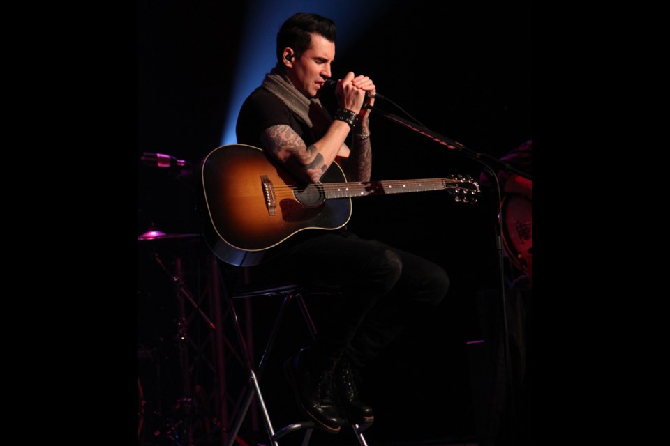 Theory of a Deadman lead singer Tyler Connolly entertains the crowd at the Yorkton stop of their Unplugged 15 tour, a celebration of the group’s anniversary.