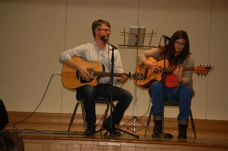 Jeff Davis, left, and Laura Chartrand performed at the talent show held in Preeceville on January 29.