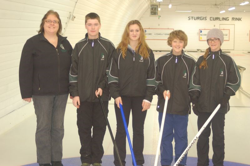 Members of the Saltcoats junior mixed curling team, from left, were: Daneen Kelly, Ty Loewn, Erin Novak, Brett Switzer and Madison Nabozniak.
