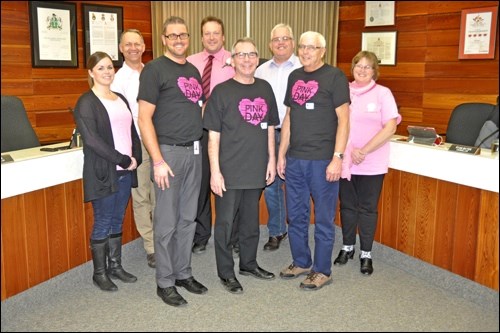 Pink Day at City Hall.