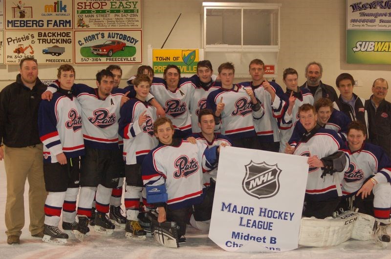 The Preeceville Midget Pats won the B side of the league championships when they defeated Esterhazy in front of home fans on March 20.
