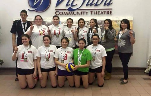 The 18U girls volleyball team had an extremely successful First Nations Summer Games 2016 as they went undefeated earning gold. White Bear players contributing to the success of the team included (not in order) Summer Longie, Schuyler Longie, Carlie Standingready, Chantrel Laracetre, Shantel Taypotat, and Autumn Kakakaway.