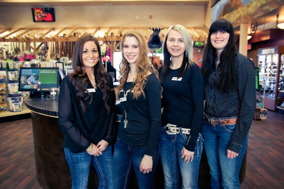 From left, Jennifer Warren (Store Manager), Shelby Hagel, Casi Schlapkohl, and April Wilbraham are part of the staff at Rodeo Dawg. Submitted photo.
