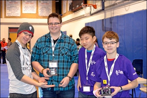 UCHS Robot Rumble participants were Dawson Jenson, Jordan Ubell, Marco Sin and Dallas Spendelow. Photos submitted by Sherri Solomko