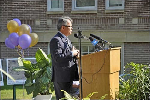 Prairie North Health Region CEO David Fan was at the event Tuesday celebrating the construction progress at the new Saskatchewan Hospital.