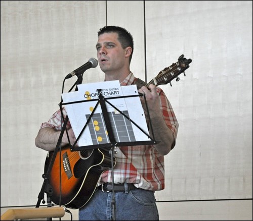 Local singer Danny MacAngus was the pre-performance entertainer at the Dekker Centre Wednesday evening.