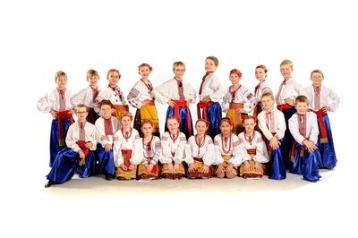 From left, members of the Junior Mixed group in their Poltava costumes are: (back row) Linden Roebuck, Henry Craig, Madison Kryski, Jenna Korol, Jack Craig, Matthew Makowsky, Olivia Tratch, Jayden Burym, Noah Prychak and Chase Hembling; and (front) Gasper Thomas, Jordan Makowsky, Alaina Roebuck, Cambrie Ostafie, Meekah Unick, Irena Yannoulis, Methyl Trask, Makayla Heshka, Tyson Korol and Cody Vangen.