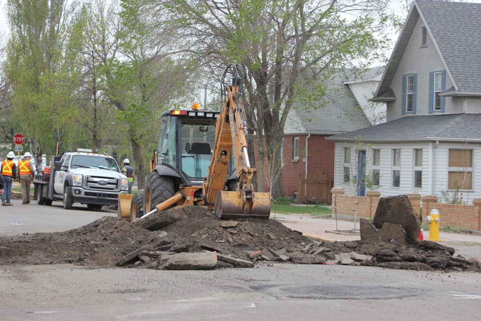Road work in Estevan