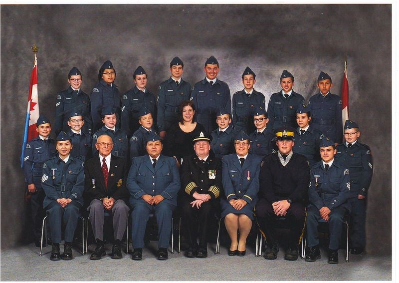 This photograph of the Kamsack air cadets, who will have their annual ceremonial review on May 18, was taken with members of their support staff during the squadron’s parade in December. From left, are: (back row) Cpl. Kira Kitsch, Cpl. Ava Tourangeau, Cpl. Sami Chernoff, F/Cpl. Cade Henry-Martino, Cpl. Connor Bodnarek, Cpl. Ethan Krawetz, AC Holden LaBelle and AC Mike Tourangeau; (middle) Cpl. Aiden Broda, AC Kyler Kitsch, LAC Megan Raffard, LAC Nicholas Bielecki, CI (civilian instructor) Lisa Neima, LAC Curtis McGriskin, Sgt. Keanna Romaniuk and Cpl. Zach Chernoff, and (front) F/SGT. Kaitlin Friday, Milton Glaicar of Saltcoats (area cadet league representative), OCdt. Karen Tourangeau, James Pollock (Kamsack fire chief who was the reviewing officer for the parade in December), 2nd Lt. Karen Bodnaryk (commanding officer), 2nd Lt. Jon Neima and Ft/Sgt. Taryn Broda. AC Scarlet Quewezance was not available for the photo.