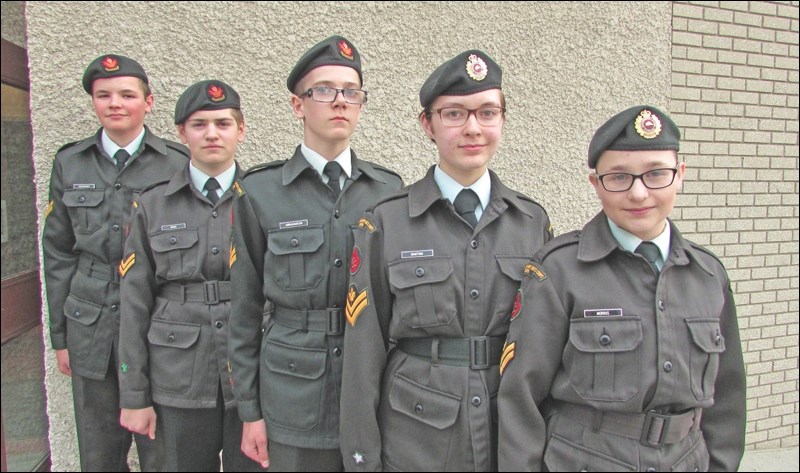 The winners of the Cpt. P. Popp Trophy as top rifle team were (from left) Cpl. Tristan Kolenosky, Master Cpl. Dulanja Baddage, Master Cpl. Matthew McDermott, Cpl. Tyler Banting and Master Cpl. Jemedie Morris.