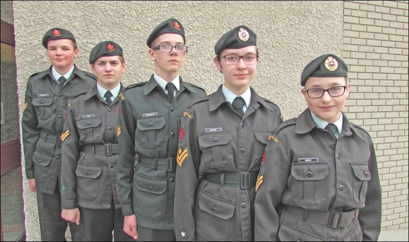 The winners of the Cpt. P. Popp Trophy as top rifle team were (from left) Cpl. Tristan Kolenosky, Master Cpl. Dulanja Baddage, Master Cpl. Matthew McDermott, Cpl. Tyler Banting and Master Cpl. Jemedie Morris.