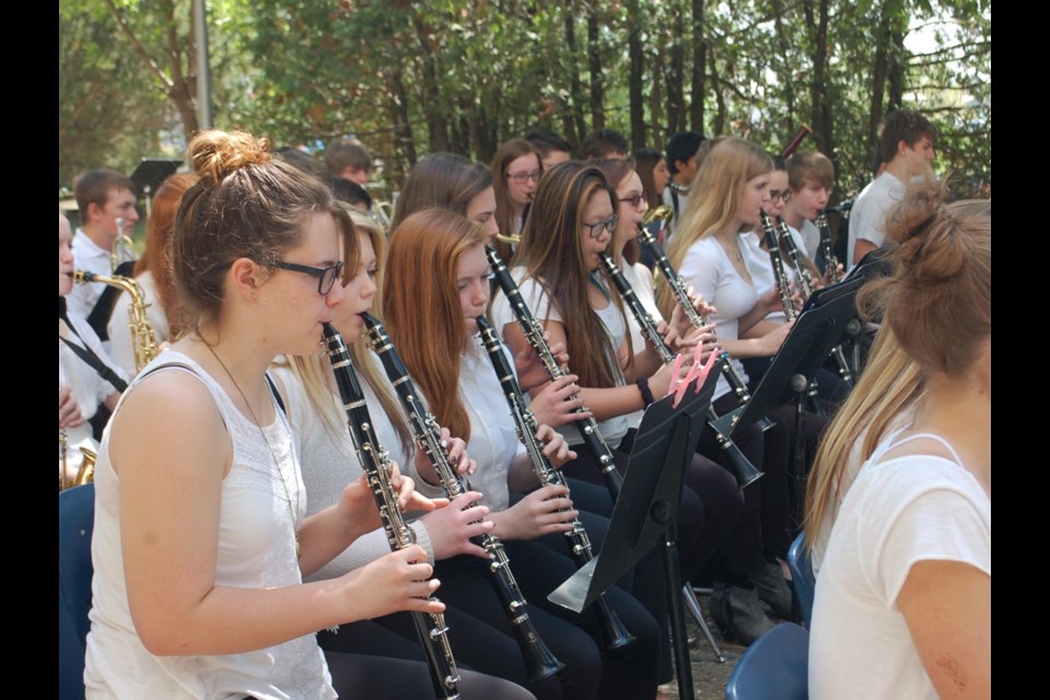 The Grade 9 Band, clarinet section, was featured in a couple of musical offerings provided by the ECS junior, jazz and senior bands on Sunday afternoon during their outdoor wrap-up concert.