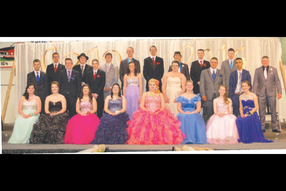 Preeceville graduation 2016 class. From left, members of the Preeceville School graduation class of 2016 are: (back row) Logan Karapeta, Austin Stinson, Kane Charnstrom, Carter Desroches, Jared Lamber, Shawn Pasiechnik, Josiah Sorgen, Lexie Young, Nolan Walker, Brittany Kashuba, Cole Wiwcharuk, Nicholas Lingl, Sean Ebel, Noah Tonn, Anish Sharma and Jess Olson and (front) Alexis Bodnar, Taylor Belesky, Nicole Bileski, Brooke Boyle, Tamara Delawski, Tamsin Vallevand, Rachel Roelens and Corianne Metherell.