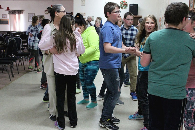 Austin Bartch and Allison Peterson displayed what steps they learned during three classes of instruction from members of the Sturgis READ club during the last lessons which were held on May 24.