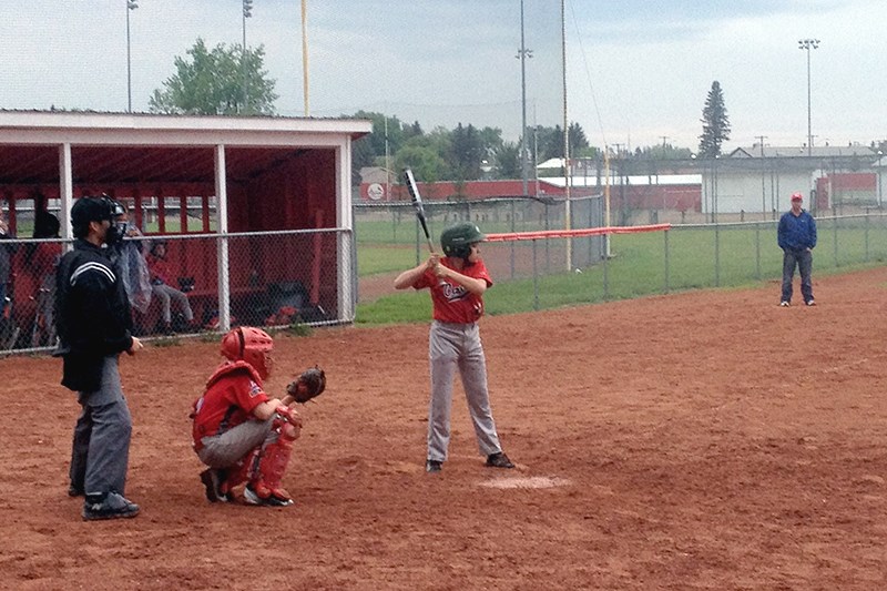 At bat was Josh Bugera during the peewee game in Yorkton on May 25.