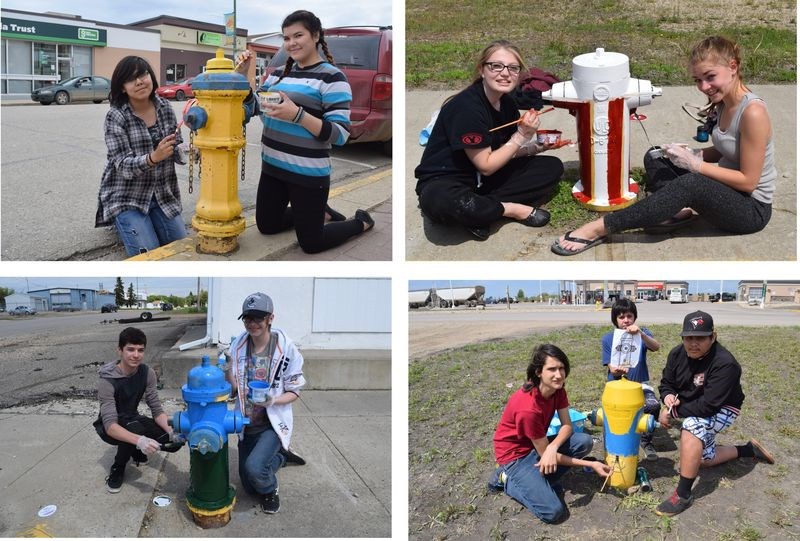 decorated fire hydrants