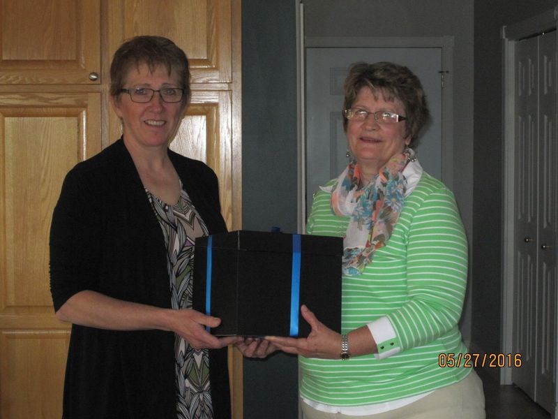 Dianne Romanow, right, was honoured on her retirement by Wendy Naclia.