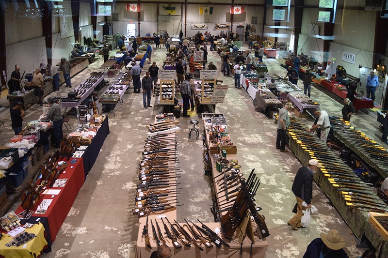 The River Ridge Fish and Game group of Canora held its gun show at the Sylvia Fedoruk Centre in Canora on the weekend when the hall was filled with displays of guns, knives and associated hunting and fishing products.