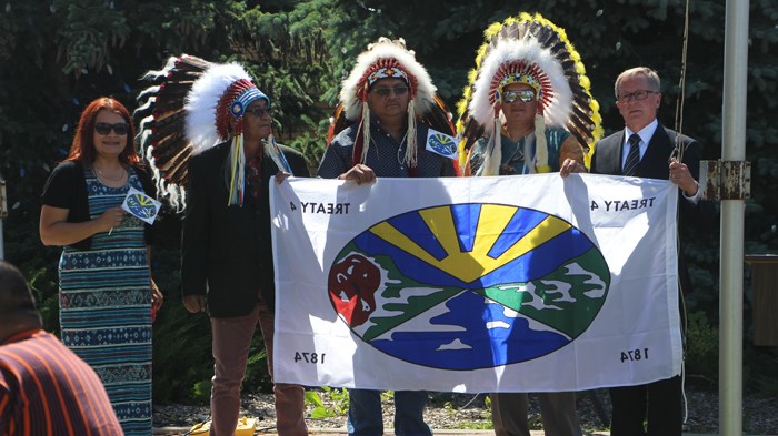 National Aboriginal Day For the first time the Treaty Four flag has been raised next to City Hall in Yorkton, part of the National Aboriginal Day celebrations in the city. The raising of the flag is a major symbolic moment in the relationship between the City of Yorkton and the Yorkton Tribal Council. YTC Tribal Chief Isabel O’Soup believes it represents a stronger relationship and cooperation between area First Nations and the City.