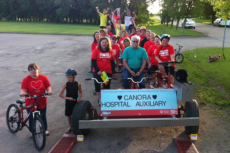 The Canora Hospital Auxiliary Team rode the Heart and Stroke Foundation’s Big Bike around Canora on June 14.