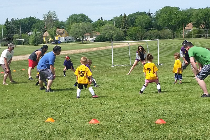 Members of the Canora Soccer Club teams participated in soccer games with fathers and grandfathers alike on June 18.
