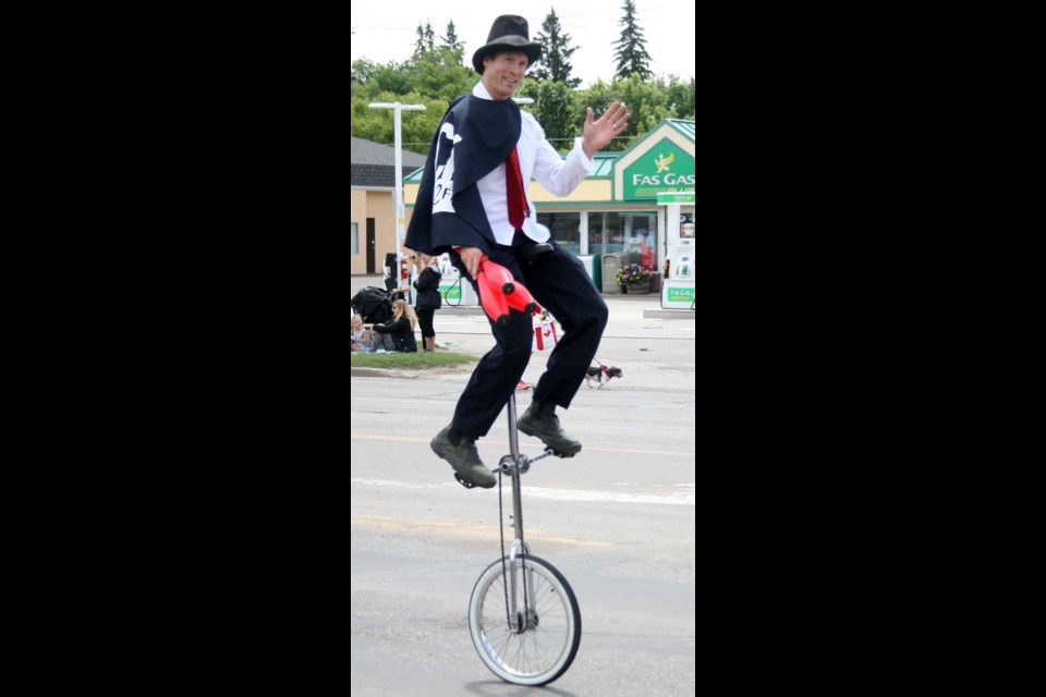 Wheelie A juggling unicyclist was a highlight of the annual summer fair parade hosted by the Yorkton Exhibition Association. For more fair coverage see related articles.