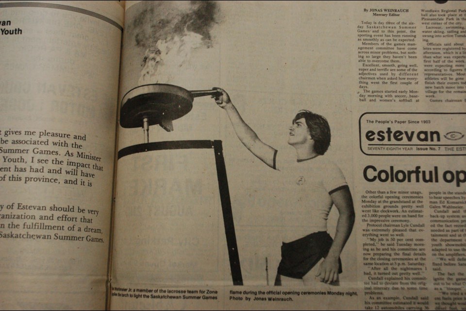 Galen Wahlmeier Jr. had the honour of lighting the official Saskatchewan Summer Games flame in Estevan in 1980.