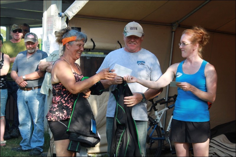 At the Cranberry Portage Trout Challenge, held over the weekend, Nicky and Glen Whitbread were awarded the greatest comeback prize from tournament organizer Stacey Grenier.