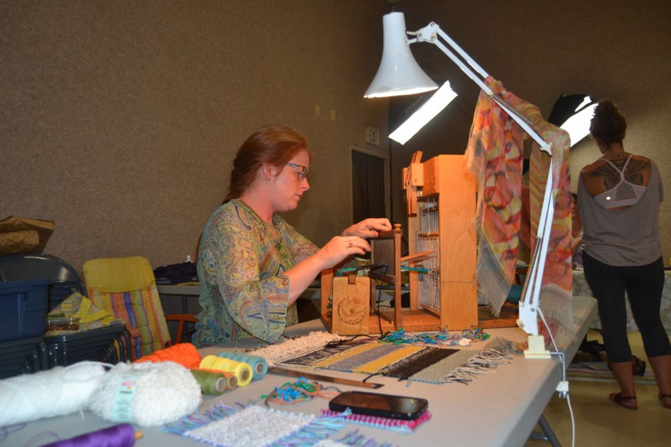 Deby Arnold and her loom