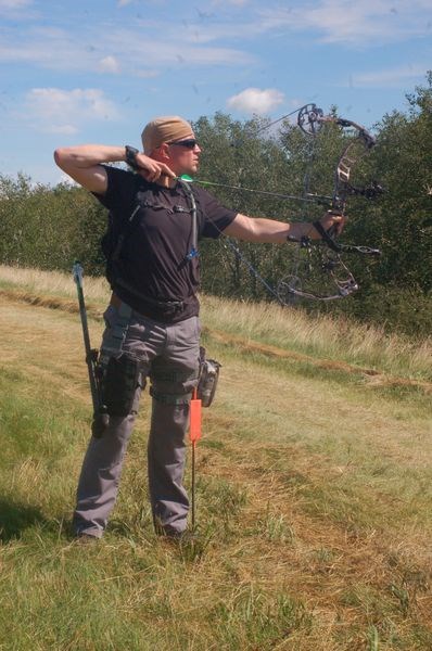 Dallas Hydamaka of Saskatoon lined up for that perfect shot.