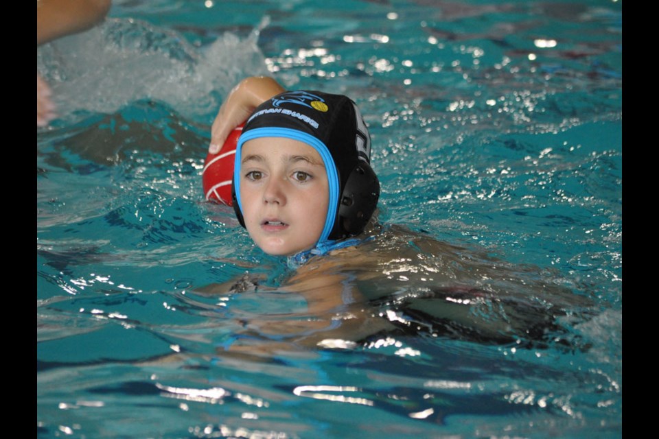 Shark Brooks Milford searches for an open teammate.