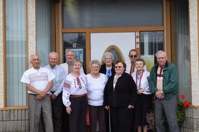 The people who attended the Ukrainian Independence Day event, from left, were Bernard Marchinko, Mike Diakow, Terry Korol, Pat Marchinko, Stella Diakow, Dorothy Korol, Rose Remenda, Adam Kotyk, Mary Kotyk, and Walter Boyko.