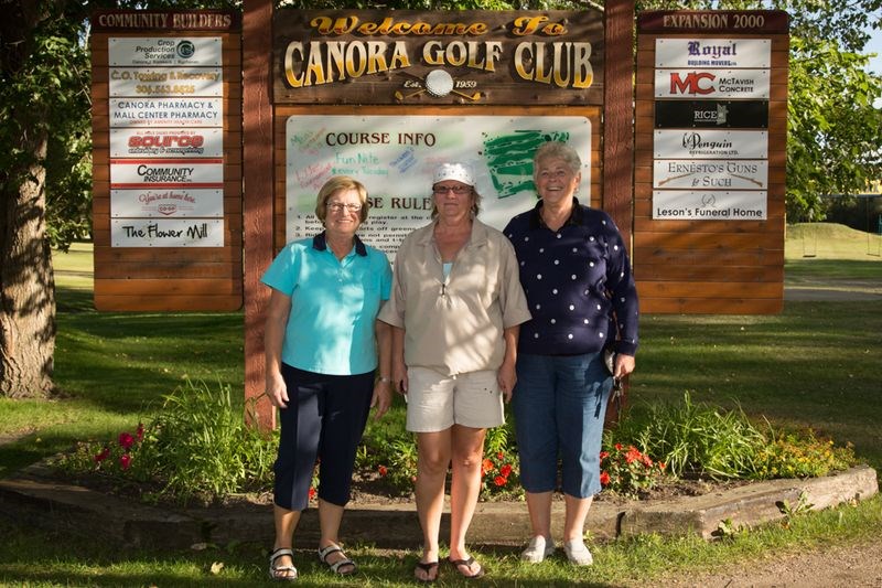 The winners of the championship flight for the Ladies’ Open, from left, were Phyllis Paul, Judy Pollon, and Gilda Walls.