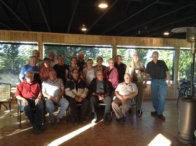 Attending the reunion, from left, were: (back) William German of Sturgis, Allan Mitchell of Yorkton, and Glen Tymiak of Yorkton; (middle) Roy Kolot of Sturgis, Lynn (Bailey) Schweigert of Norquay, Donna (Dunford) Kennedy of Saskatoon, Darlene (Shauer) Palochik of Saskatoon, Lynn (Peterson) Kuruluk of Winnipeg, Elaine (Nelson) Cook of Preeceville, Shirley (Kuruluk) Widenmaier of Clavet, Dennis Osatiuk of Preeceville, Edward Harris of Endeavour, and Eldon Olson of Sturgis; and (front) Dennis Michaluk of Sturgis, Mervin Kuruluk of Winnipeg, Ron Hauber of Sturgis, Wayne Yurkiw of Sturgis, and Jerry Anaka of The Pas, Man. Not pictured was Gerald Angel of Denare Beach.