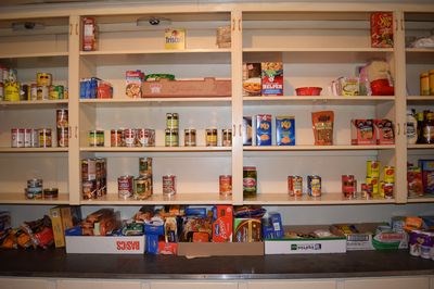 The shelves in the Filling the Gap Food Bank must be filled with more donations for the upcoming Thanksgiving holiday.