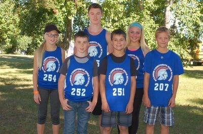 The Sturgis Composite High School students who placed in the top 10 at the Cherrydale cross-country meet, from left, were: Shanae Olson, Camron Secundiak, Jalen Bayer, Kaiden Masley, Paige Hanson and Chaz Jaeb.