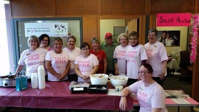 The CIBC Canora branch held its annual chilli lunch fundraiser on September 23 in order to raise funds for the Run for the Cure. The branch raised over $2,000 through fundraisers like the lunch, book sales, and events in the office. The CIBC workers who volunteered to assist during the lunch, from left, were: Patty Kolodziejski, Sheila Dmitruick, Doreen Kobelka, Lil Grywacheski, Jaimie Wasyliw, Arlene Efford, Les Deacon-Rogers, Kathy Dergousoff, Bernice Wilgosh, Elly Carlson (in front) and Cindy Thurston. Not available for the photo was Del Palagian.