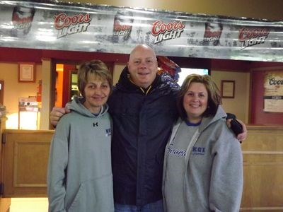 During the high school provincial golf championship at Madge Lake on September 23 and 24, Cory Popoff, a former Canora resident and former vice-principal of the Kamsack Comprehensive Institute, had opportunity to spend time with his fellow co-workers, including Glenda Tulloch, left, and Joanne Schwartz, who are members of the KCI staff. Popoff had accompanied the golfers from Humboldt where he now teaches.