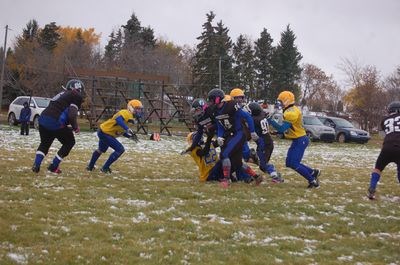 The Preeceville Panthers senior football team faced a tough battle against Wynyard on October 6.