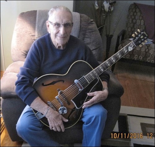 Jack Bouma with his 1952 Gibson L4 guitar. Photos submitted