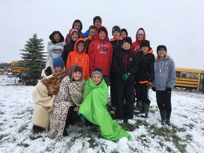 The Canora Composite School cross-country team had to fight to keep warm at the Cherrydale meet on October 6, but still placed strongly in their races, with five students advancing to provincials. The students who attended the Cherrydale meet, from left, were: (back row) Kara High, Juan Mesa-Castaneda, Nathan Bucsis, Dawson Zuravloff and Hudson Bailey; (third row) Clay Sleeva, Maxwell Mydonick, Jacob Gulka, Cole Marcinkowski and Jake Statchuk; (second row) Hunter Lamb, Lane Zuravloff and Porter Wolkowski and (front) Jill Gulka, Felicity Mydonick and Abby Gulka.