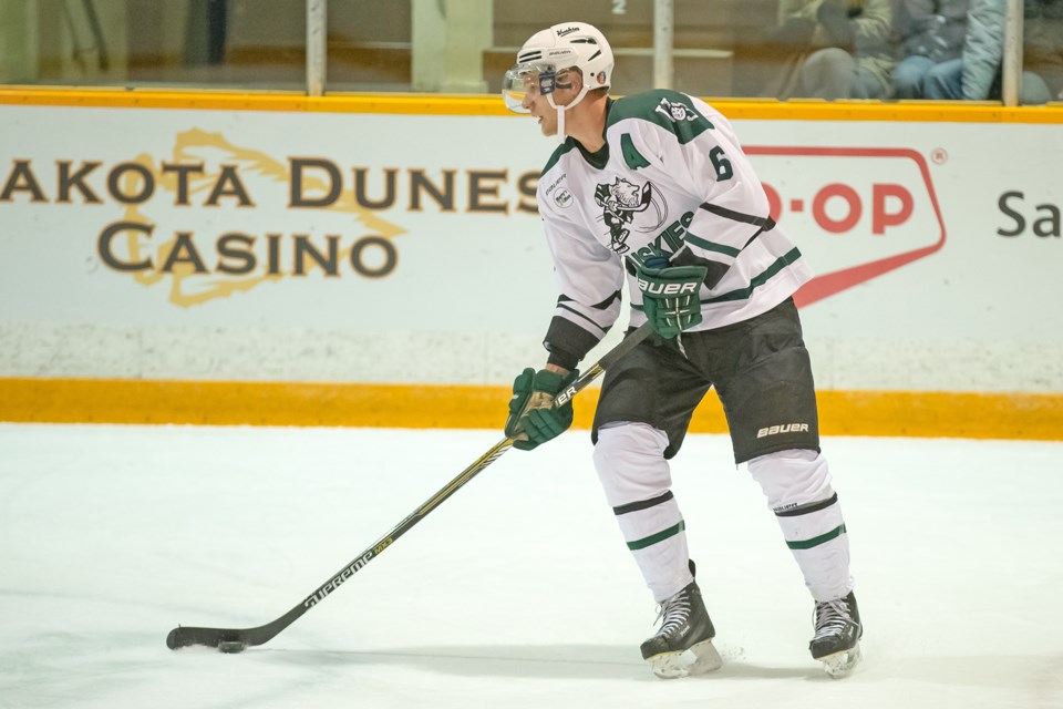North Battleford product Jordan Fransoo is in his third season with the Saskatchewan Huskies men's hockey program. Photo Courtesy of Josh Schaefer/GetMyPhoto.ca