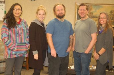 Members of the Workshop Tour production, from left, were: Lacey Eninew, Alex Hartshorn, Josh Goff, Nathan Coppens and Danica Lorer.